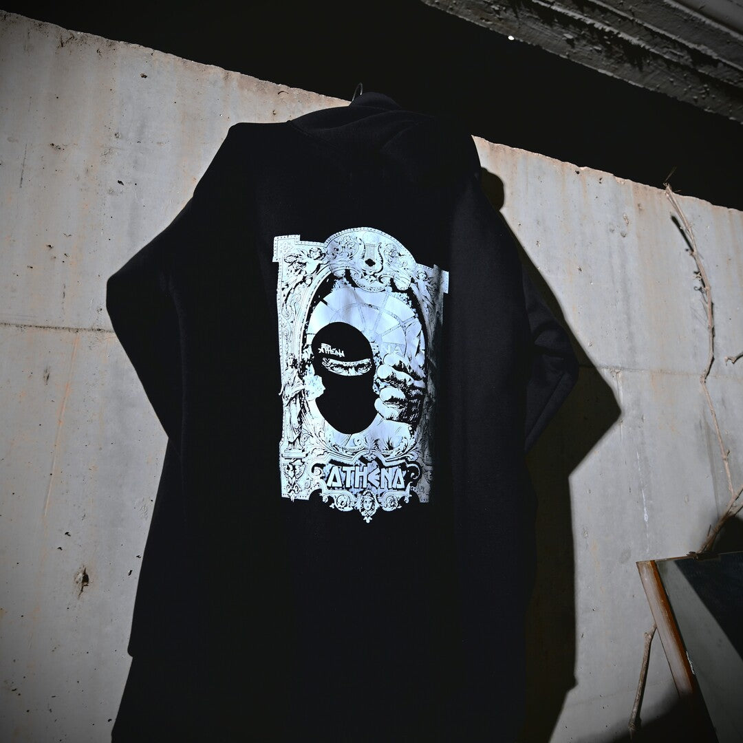 Black Hoodie L' Athena with White logo