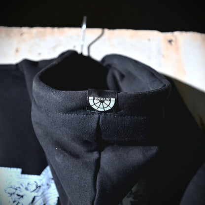 Black Hoodie L' Athena with White logo