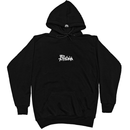 Black Hoodie L' Athena with White logo