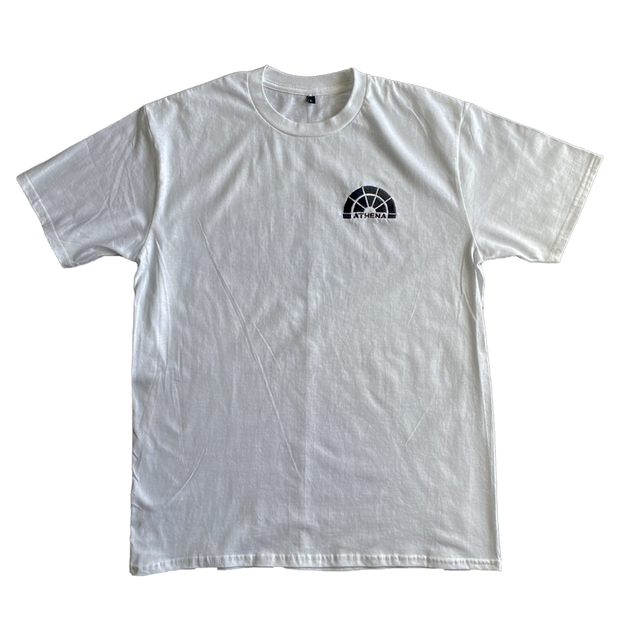 White t-Shirt ATHENA with black Embroided logo