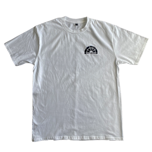 White t-Shirt ATHENA with black Embroided logo